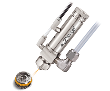 非接触で高粘度グリスをスプレー、均一な広範囲塗布