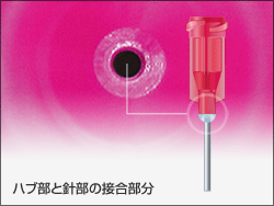 ハブ部と針部の接合部分