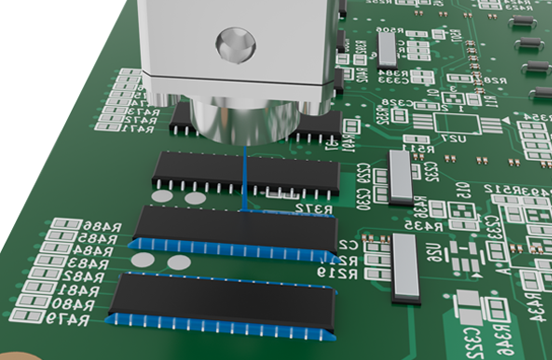 電子基板の微細パターン向け細幅スプレー